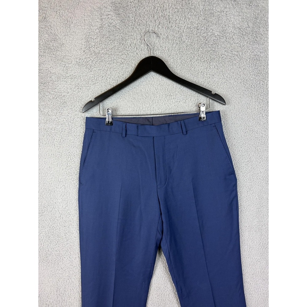Charles Tyrwhitt Dress Pants Mens 32x30 Blue Slim Fit Wool Business Office Men